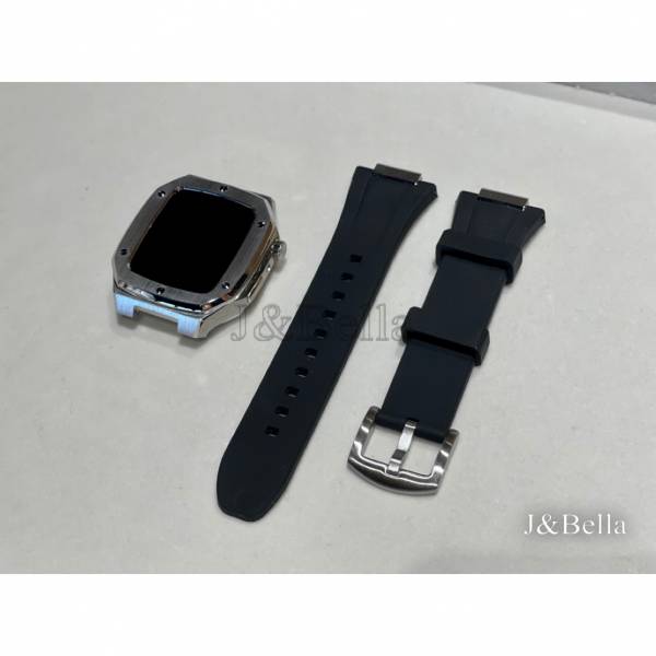 Apple Watch 黑色橡膠錶帶 Apple Watch手錶殼,Apple Watch不鏽鋼殼,Apple Watch錶殼,Apple Watch保護殼,Apple Watch錶帶 
