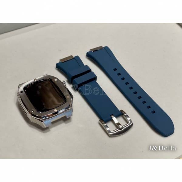 Apple Watch 藍色橡膠錶帶 Apple Watch手錶殼,Apple Watch不鏽鋼殼,Apple Watch錶殼,Apple Watch保護殼,Apple Watch錶帶 
