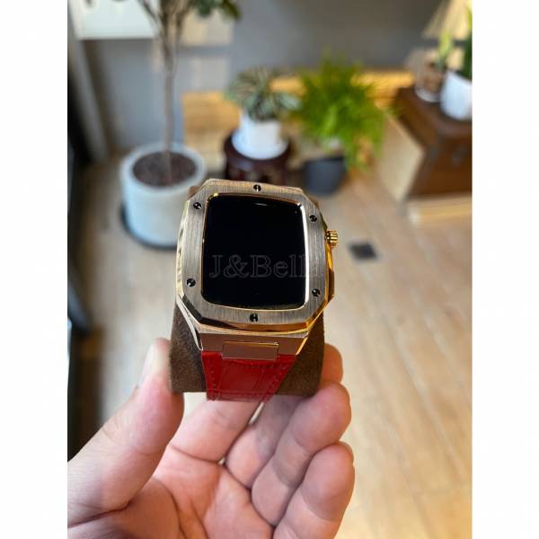 Apple Watch 紅色牛皮錶帶 Apple Watch手錶殼,Apple Watch不鏽鋼殼,Apple Watch錶殼,Apple Watch保護殼,Apple Watch錶帶 