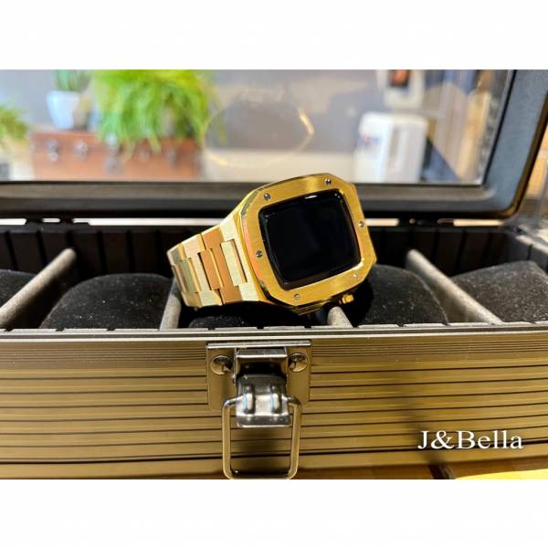 Apple Watch 44mm 手錶殼(金色) Apple Watch手錶殼,Apple Watch不鏽鋼殼,Apple Watch錶殼,Apple Watch保護殼,Apple Watch錶帶