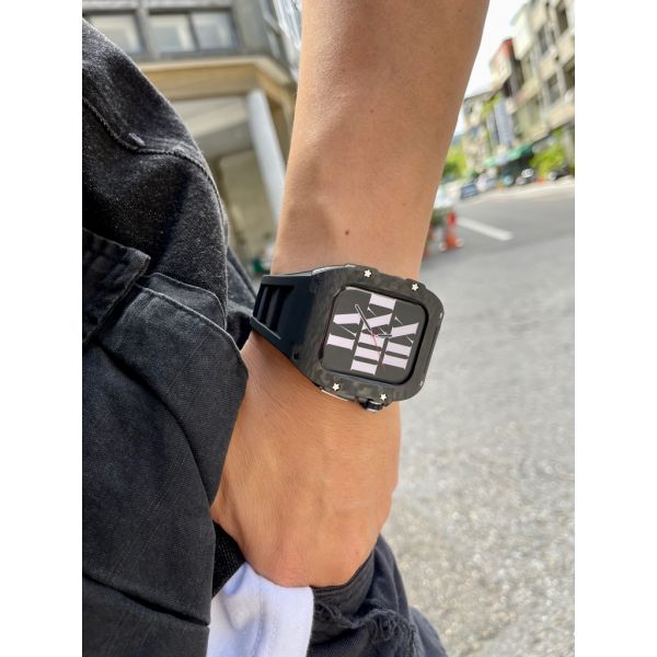 Apple Watch Carbon-D 44mm、45mm 碳纖維鑲鋯石手錶殼 Apple Watch手錶殼,Apple Watch不鏽鋼殼,Apple Watch錶殼,Apple Watch保護殼,Apple Watch錶帶