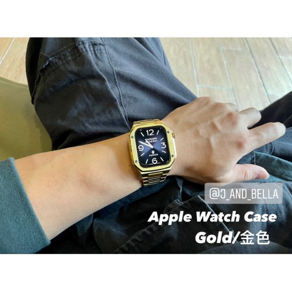 Apple Watch 40mm、41mm、45mm 金色不鏽鋼手錶殼 Apple Watch手錶殼,Apple Watch不鏽鋼殼,Apple Watch錶殼,Apple Watch保護殼,Apple Watch錶帶