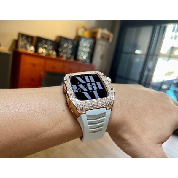 Apple Watch RSC-D 44mm、45mm 玫瑰金鑲鋯石不鏽鋼手錶殼 Apple Watch手錶殼,Apple Watch不鏽鋼殼,Apple Watch錶殼,Apple Watch保護殼,Apple Watch錶帶