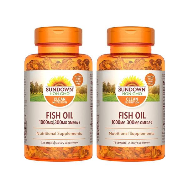 Sundown日落恩賜 高單位精純魚油(72粒x2瓶)組 三高,魚油,omega3,DHA,EPA,維生素E,TG型魚油