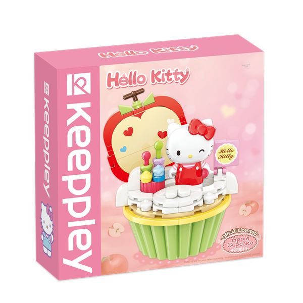Hello Kitty 三麗鷗-杯子蛋糕系列積木 KT/QM46940 QMAN積木 HelloKitty,三麗鷗,杯子,蛋糕,積木 KT,QM46940,QMAN積木,啟蒙