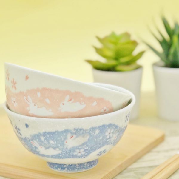 日式 兔子陶瓷碗 