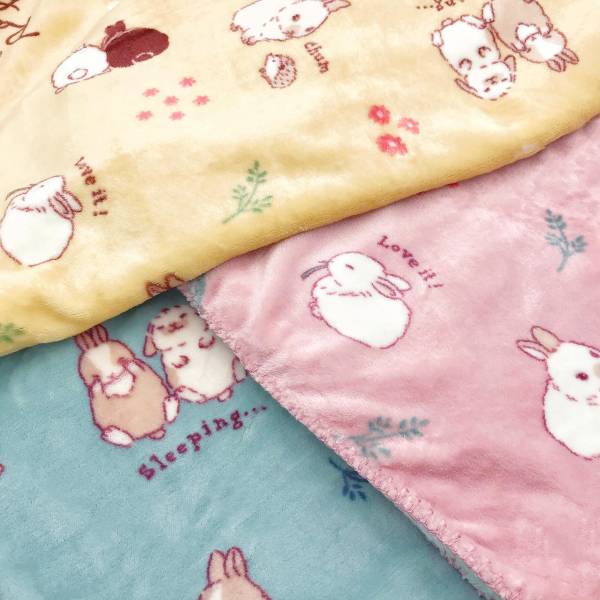 兔子 法蘭絨毛毯 