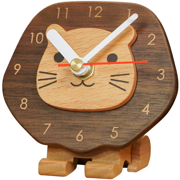 Frans Clock wood, woodart, lion clock,