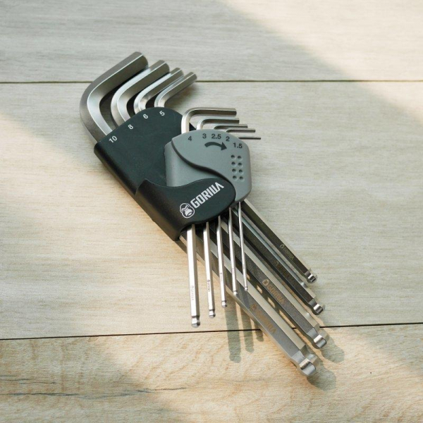 [Gorilla] Metric Long Arm Ball-end Hex Key Wrench set 9 pieces 