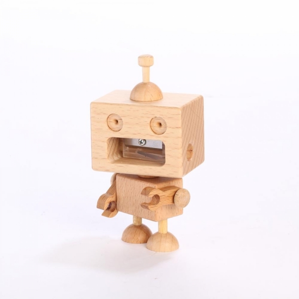 Robot Pencil Sharpener wood, woodwork, pencil sharpener, stationery