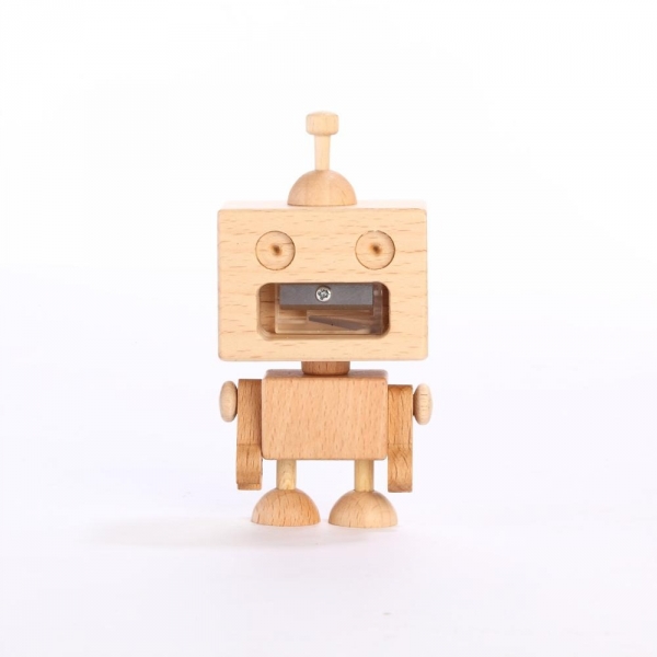 Robot Pencil Sharpener wood, woodwork, pencil sharpener, stationery