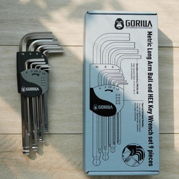 [Gorilla] Metric Long Arm Ball-end Hex Key Wrench set 9 pieces 