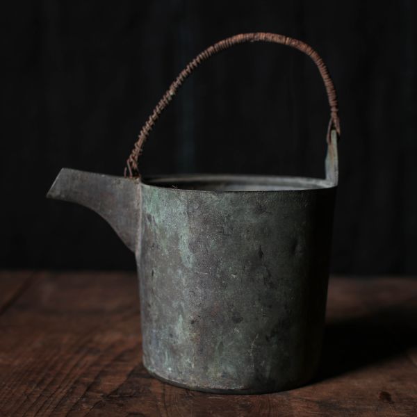 古物｜早期銅製油壺 