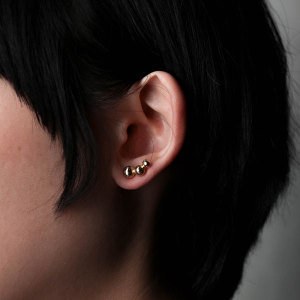 MUCAO｜簡約 Simple cell earring 三球耳環 