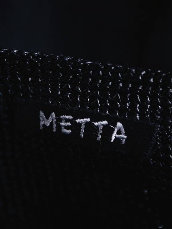 METTA｜杉木纖維鉤針編織提袋｜單線短針黑色｜大 