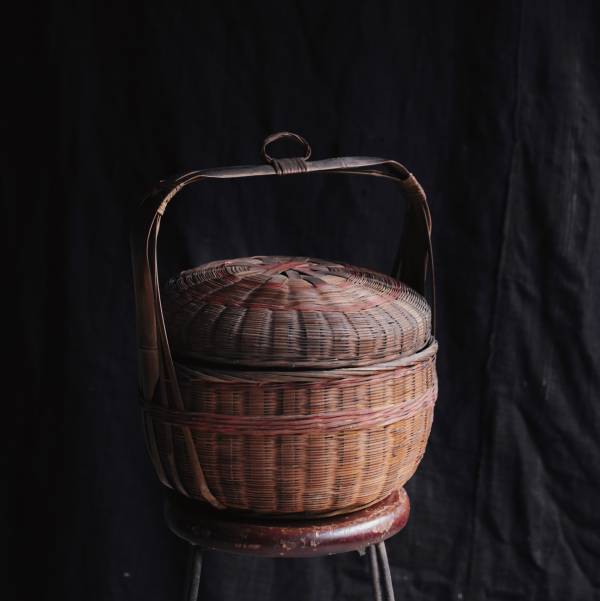 早期竹編牲禮籃 
