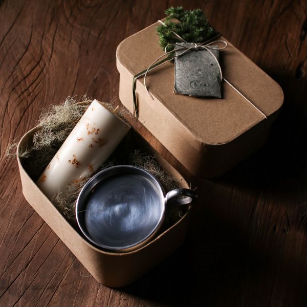 冬季禮盒 |  金箔香料氣味蠟燭Ｘ手持燭盤 