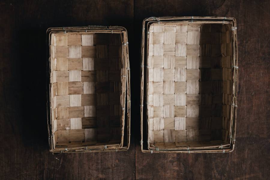 竹編置物盒 