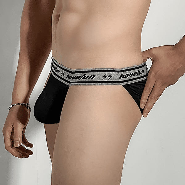 《HaveFun》Microfiber Stretch Bikini Brief Underwear-Black HaveFun Underwear