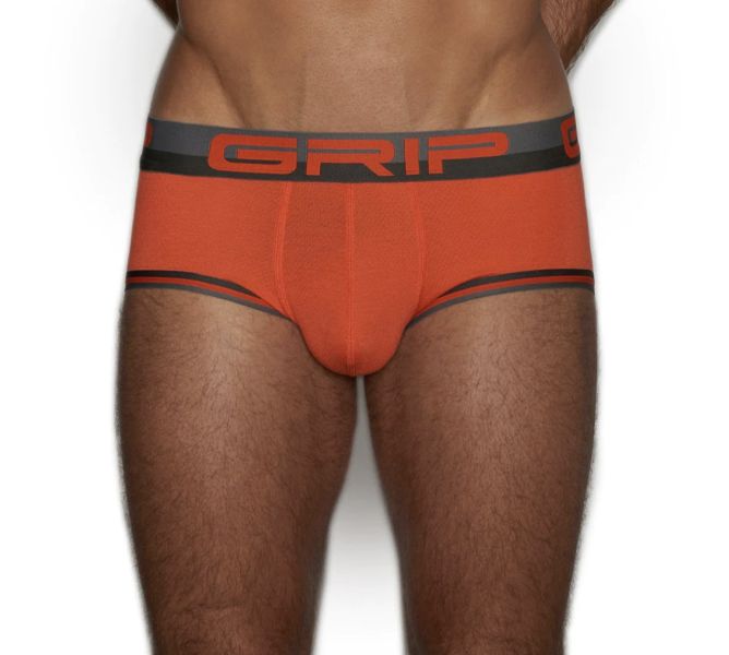 【C-IN2】Grip Mesh Mid Rise Brief Bell Red Grip Mesh Mid Rise Brief Bell Red