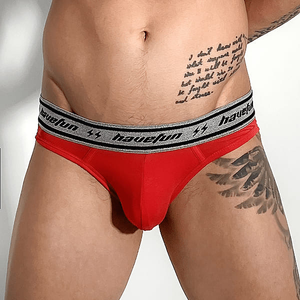 《HaveFun》Cotton USA Brief Underwear-Red HaveFun Underwear