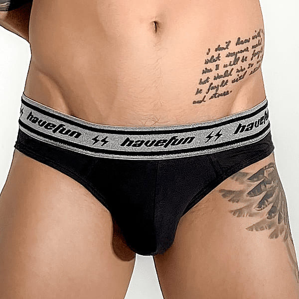 《HaveFun》Cotton USA Brief Underwear-Black HaveFun Underwear
