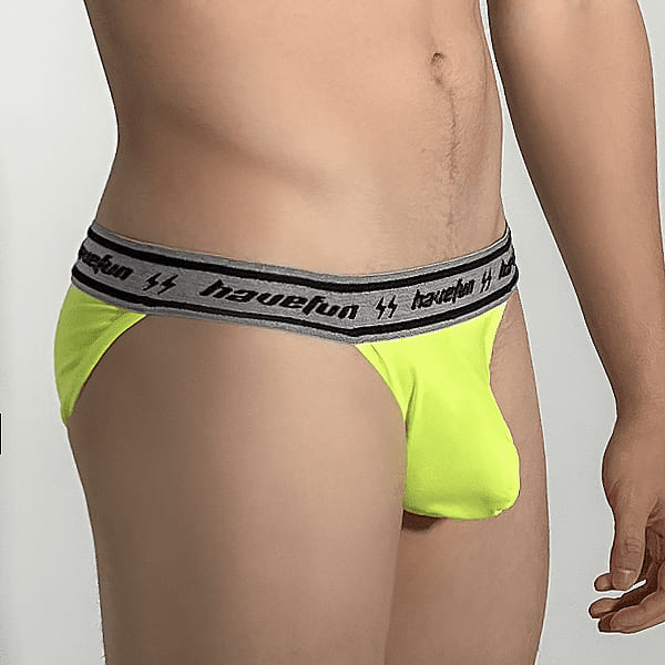 《HaveFun》Microfiber Stretch Bikini Brief Underwear-Fluorescent Green HaveFun Underwear