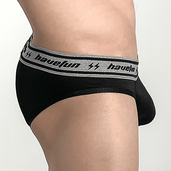 《HaveFun》Microfiber Stretch Brief Underwear-Black HaveFun Underwear