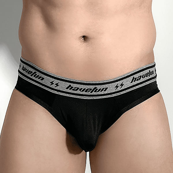 《HaveFun》Microfiber Stretch Brief Underwear-Black HaveFun Underwear