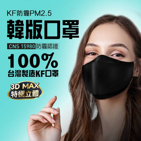 韓版KF成人立體口罩 雙色(3入) 