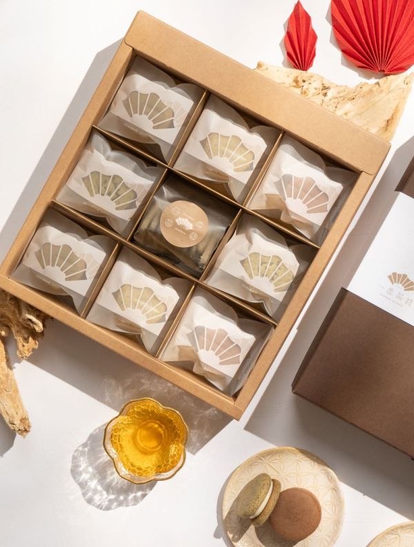 茶棧手工餅乾禮盒(九宮格) 紅茶、台灣茶、烏龍茶、茶葉、年節禮盒、過年、禮盒、牛軋糖、Q餅