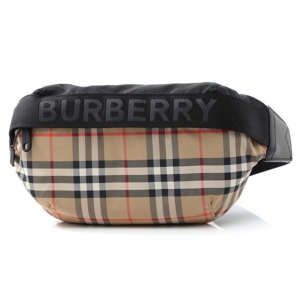 Burberry 80265571 中型 Vintage 格紋接合棉質腰包 Burberry 80265571 中型 Vintage 格纹腰包