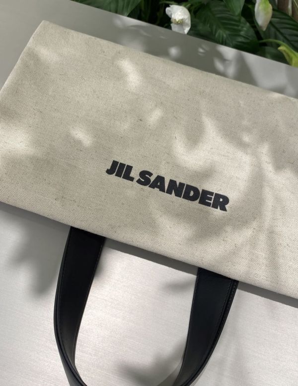 Jil Sander 中款 Logo 帆布購物包 JIL SANDER