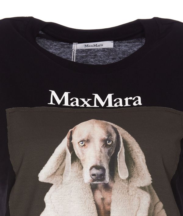 Max Mara X Wegman 女款 威瑪獵犬創意 OS棉T上衣  黑色  XS/S/M/L LOEWE,Hammock