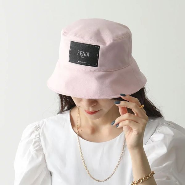 Fendi 女款 徽標帆布漁夫帽  S/M  粉色 Fendi 中性款徽標帆布漁夫帽  S/M  粉色