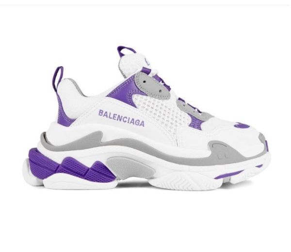 Balenciaga 524039 女款徽標 Triple S 運動鞋 紫色/白色 EU 34/35/36/37/39 