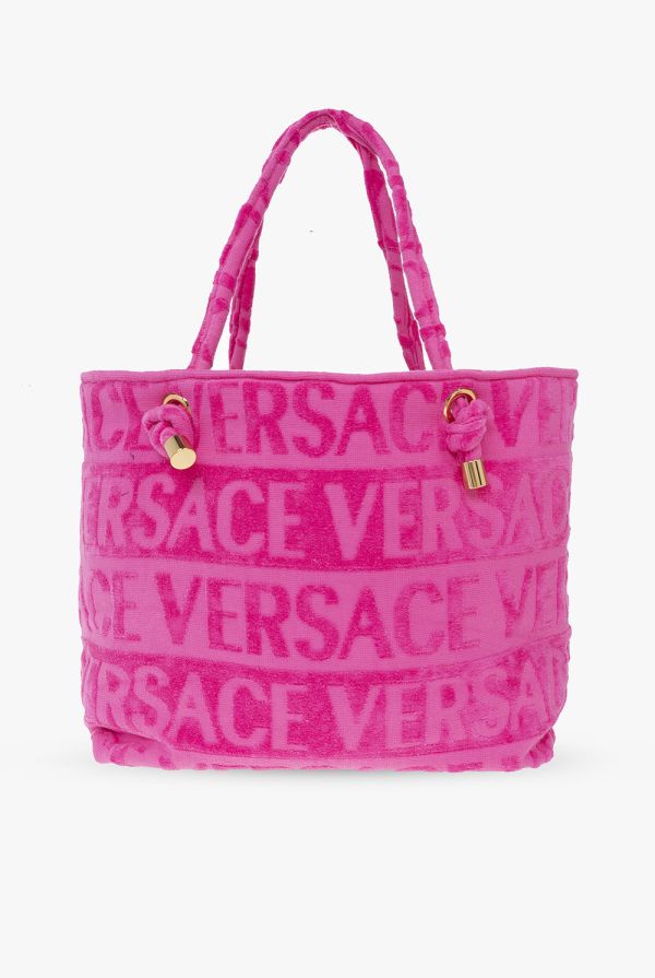 Versace Medusa 美杜莎水晶圖騰毛巾托特包  粉色 Versace Medusa 美杜莎水晶圖騰毛巾托特包  粉色
