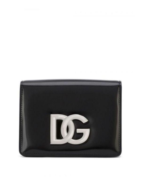 Dolce & Gabbana DG 3.5 亮澤小牛皮小方包   黑色 