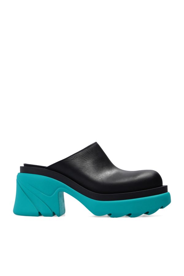 Bottega Veneta 女款 608835  Flash 穆勒鞋增高 9公分  黑色/藍色  IT35/36/36.5/38/39/39.5 