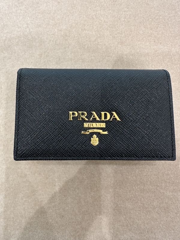 Prada 1MC122  Saffiano皮革名片卡夾包  黑色 Prada 1MC122  Saffiano皮革名片卡夾包  黑色