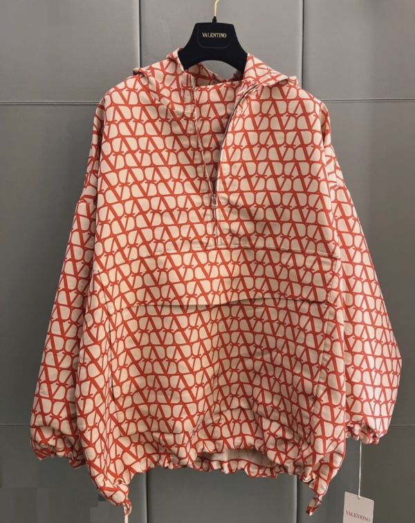 Valentino男款通體印花平紋針織真絲羅緞衛衣  IT46 