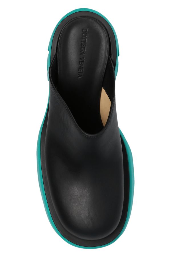 Bottega Veneta 女款 608835  Flash 穆勒鞋增高 9公分  黑色/藍色  IT35/36/36.5/38/39/39.5 