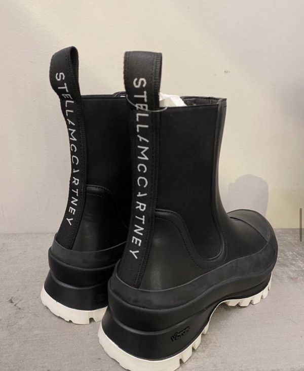 Stella McCartney 女款 Trace Chelsea 短靴  黑色  鞋底5公分高  IT39 