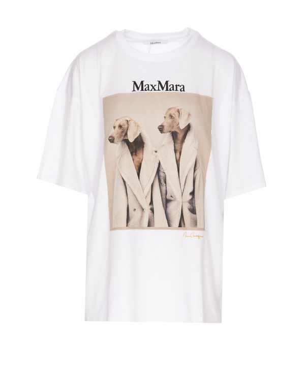 Max Mara X Wegman 女款雙威瑪獵犬創意 OS棉T上衣  白色  XS/S/M/L LOEWE,Hammock
