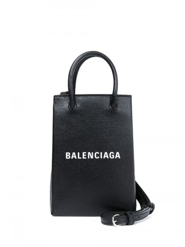 Balenciaga Mini Shopper  小牛皮購物袋迷你肩背包  黑色 
