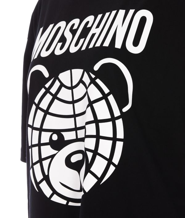 Moschino 女款地球泰迪熊OS版型有機棉T上衣  黑色    S/M/L 