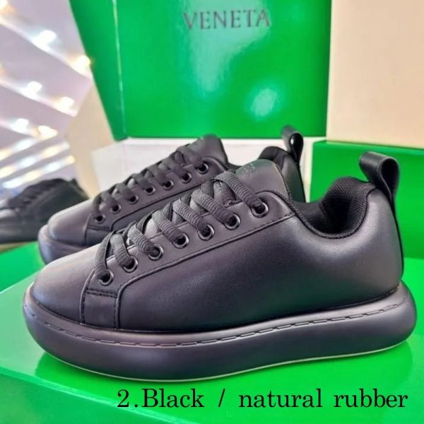 Bottega Veneta 男款 716198 Pillow 運動鞋  IT39/40  黑色/天然橡膠底色 