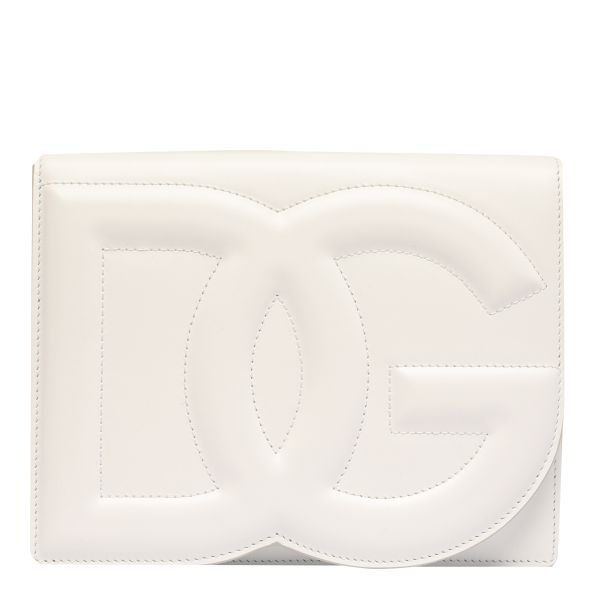 Dolce&Gabbana DG Logo Bag 小牛皮翻蓋包  白色 DOLCE &GABBANA 特價