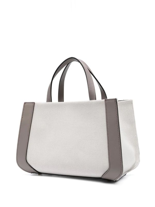Valentino VLOGO 棉布小款購物袋包 米色/灰色 