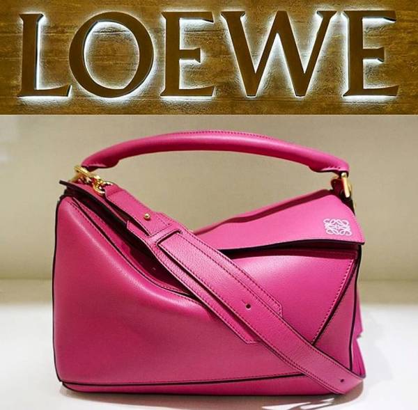 Loewe 中款 經典小牛皮Puzzle 包 桃粉色 loewe,puzzle